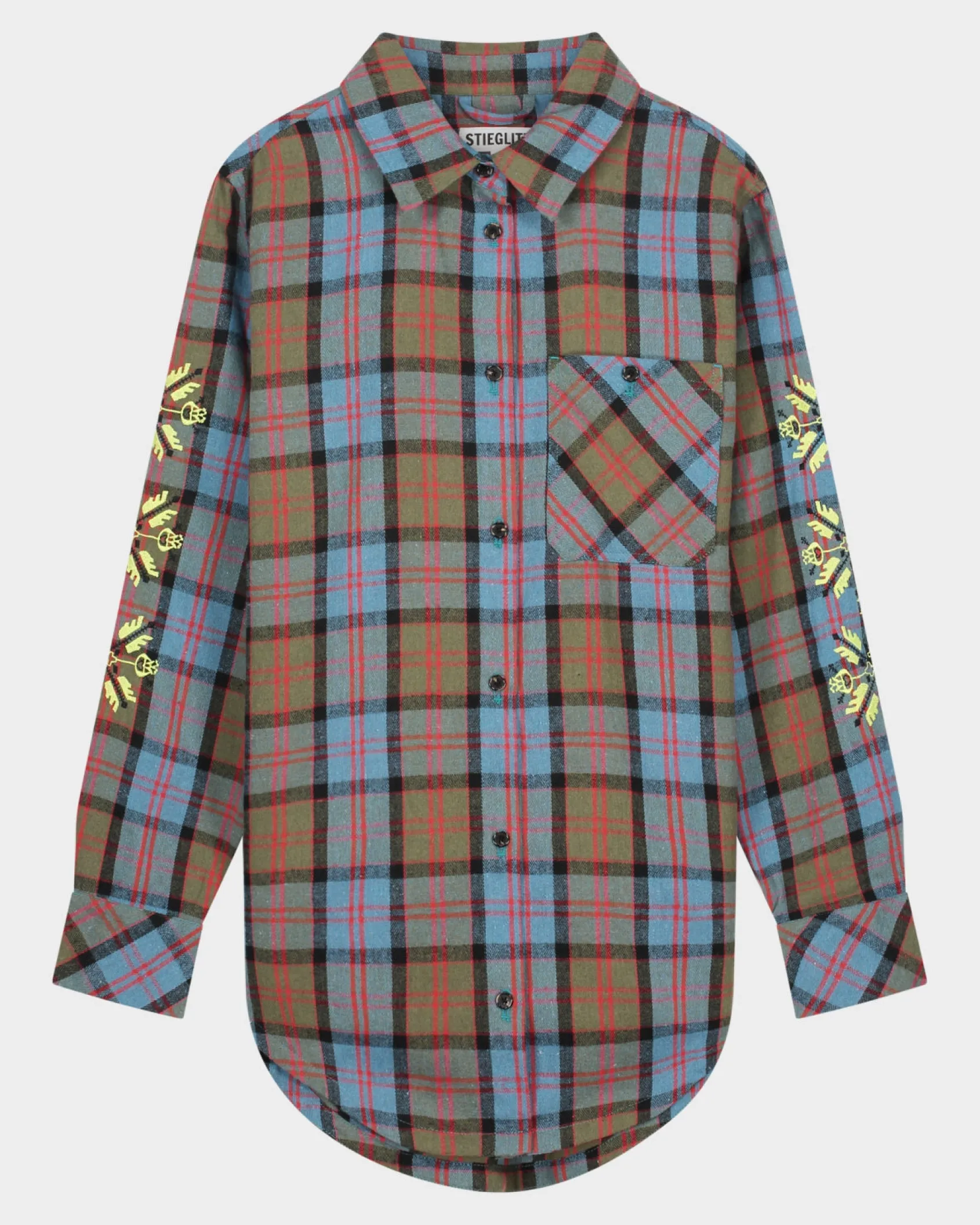 caiden_blouse__blue_1.webp Clearance STIEGLITZ Caiden Blouse | Blue