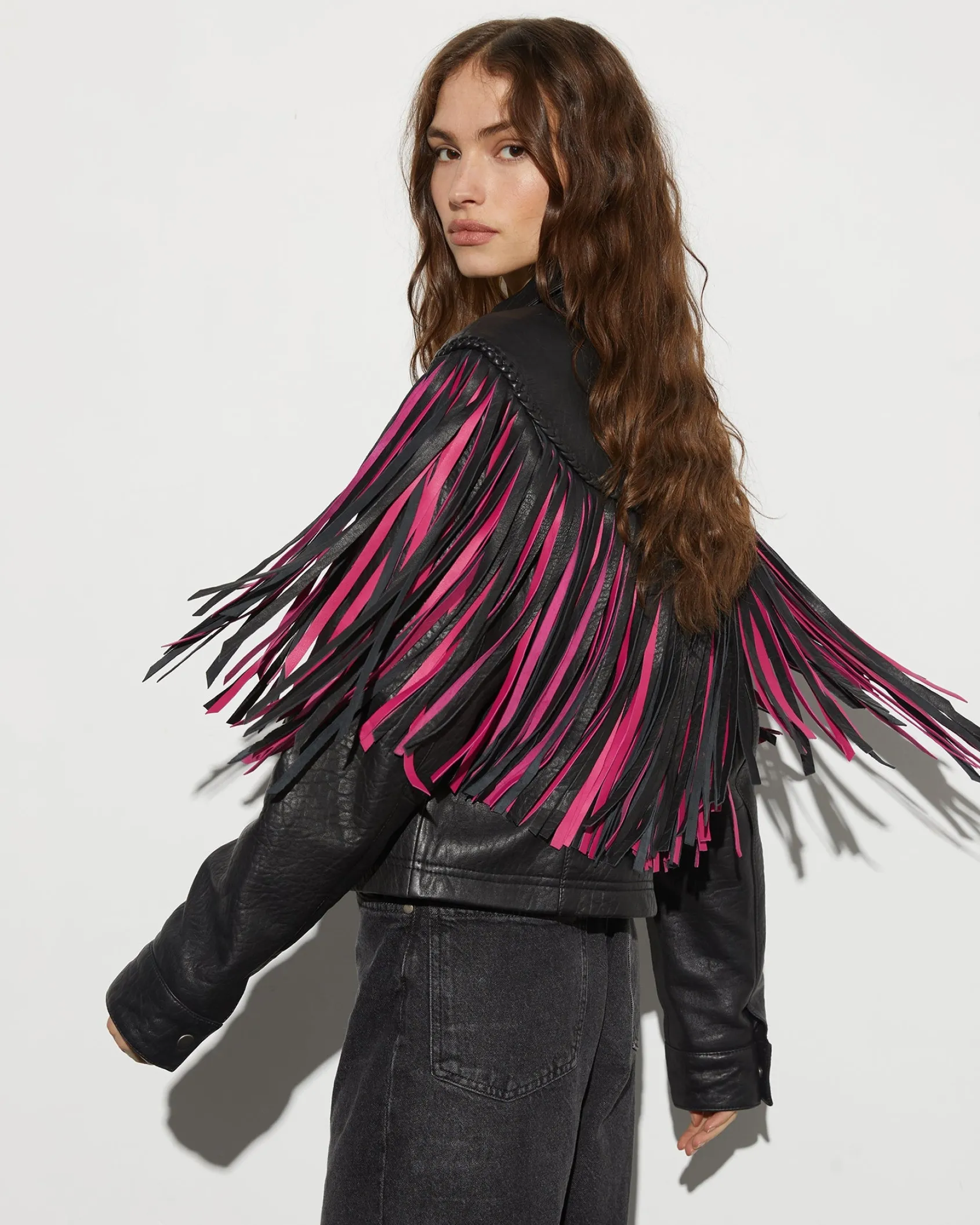 janez_leather_fringe_jack_0.webp Sale STIEGLITZ Janez Leather Fringe Jacket | Black