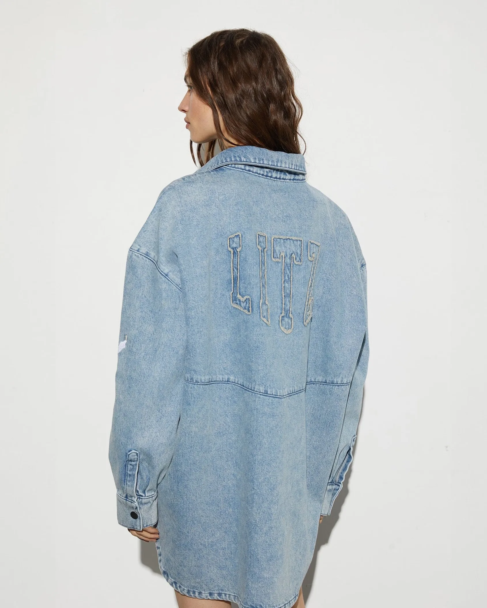 luka_denim_blouse__denim__1.webp Discount STIEGLITZ Luka Denim Blouse | Denim Blue