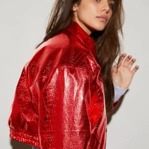Clearance STIEGLITZ Snake Bomber Jacket | Red