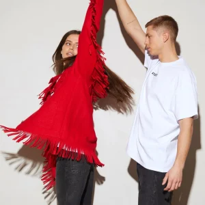 Sale STIEGLITZ Wool Fringe Jacket | Red
