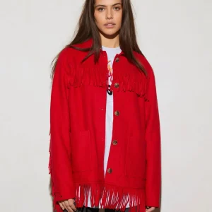 Sale STIEGLITZ Wool Fringe Jacket | Red