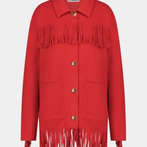 Sale STIEGLITZ Wool Fringe Jacket | Red